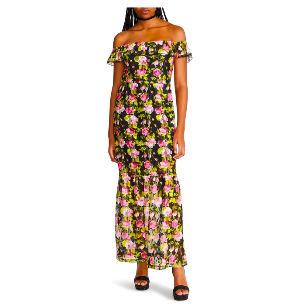 Betsey Johnson Floral Lace Maxi Dress (Size: S)